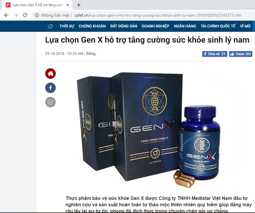 Báo cafef.vn nói về sản phẩm Gen X