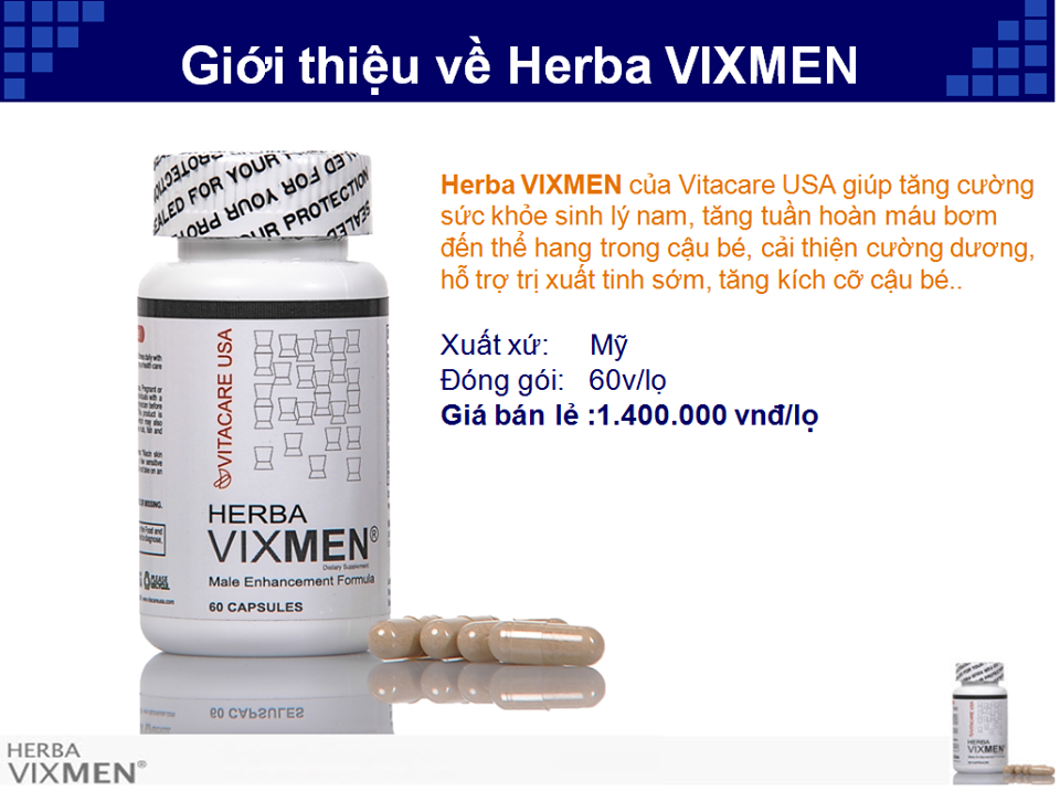 Giới thiệu thuốc VixMen tăng cường sinh lý nam